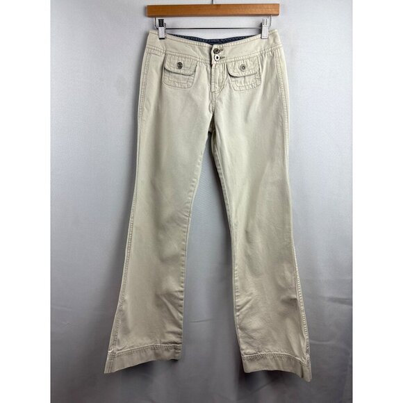 Periscope Womens Beige Cotton Flare Pants Size 3 - Picture 1 of 5